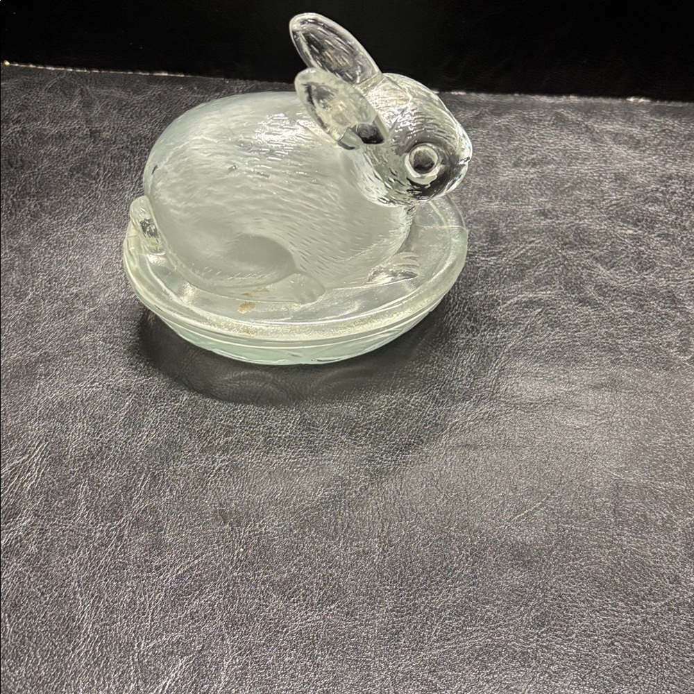 Vintage, Galerie Glass Rabbit Candy / Trinket Dish, 2 pc